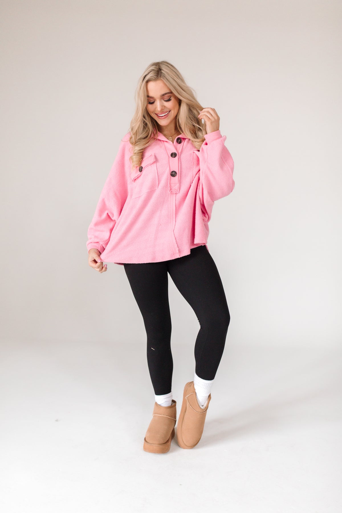 Willow Oversized Bubblegum Top, alternate, color, Bubblegum