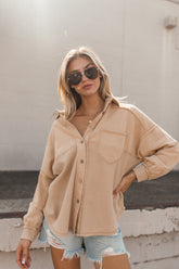 Jessica Taupe Button Down, alternate, color, Taupe 