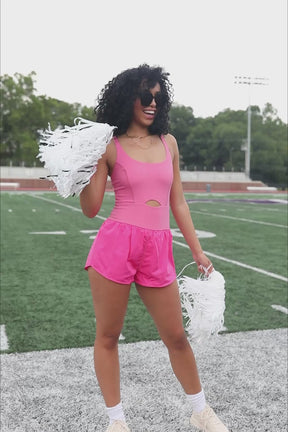 Varsity Pink Romper, product video thumbnail