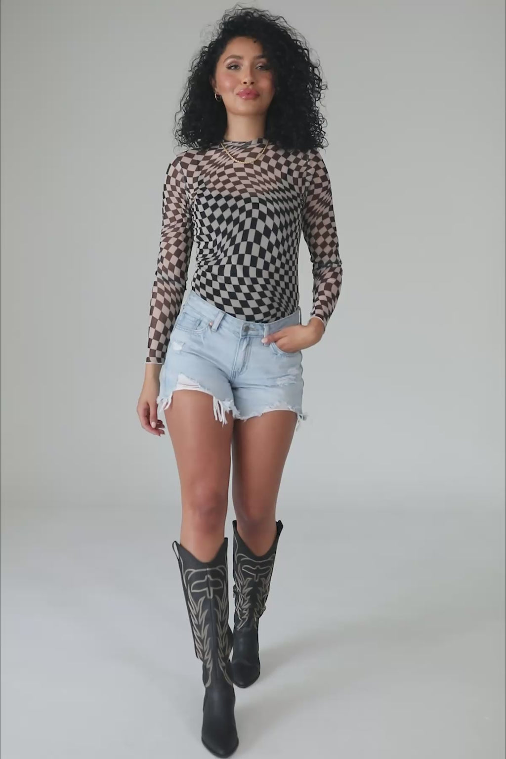 Checkered Black Top, product video thumbnail