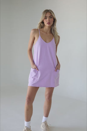 Sporty Lavender Romper Dress