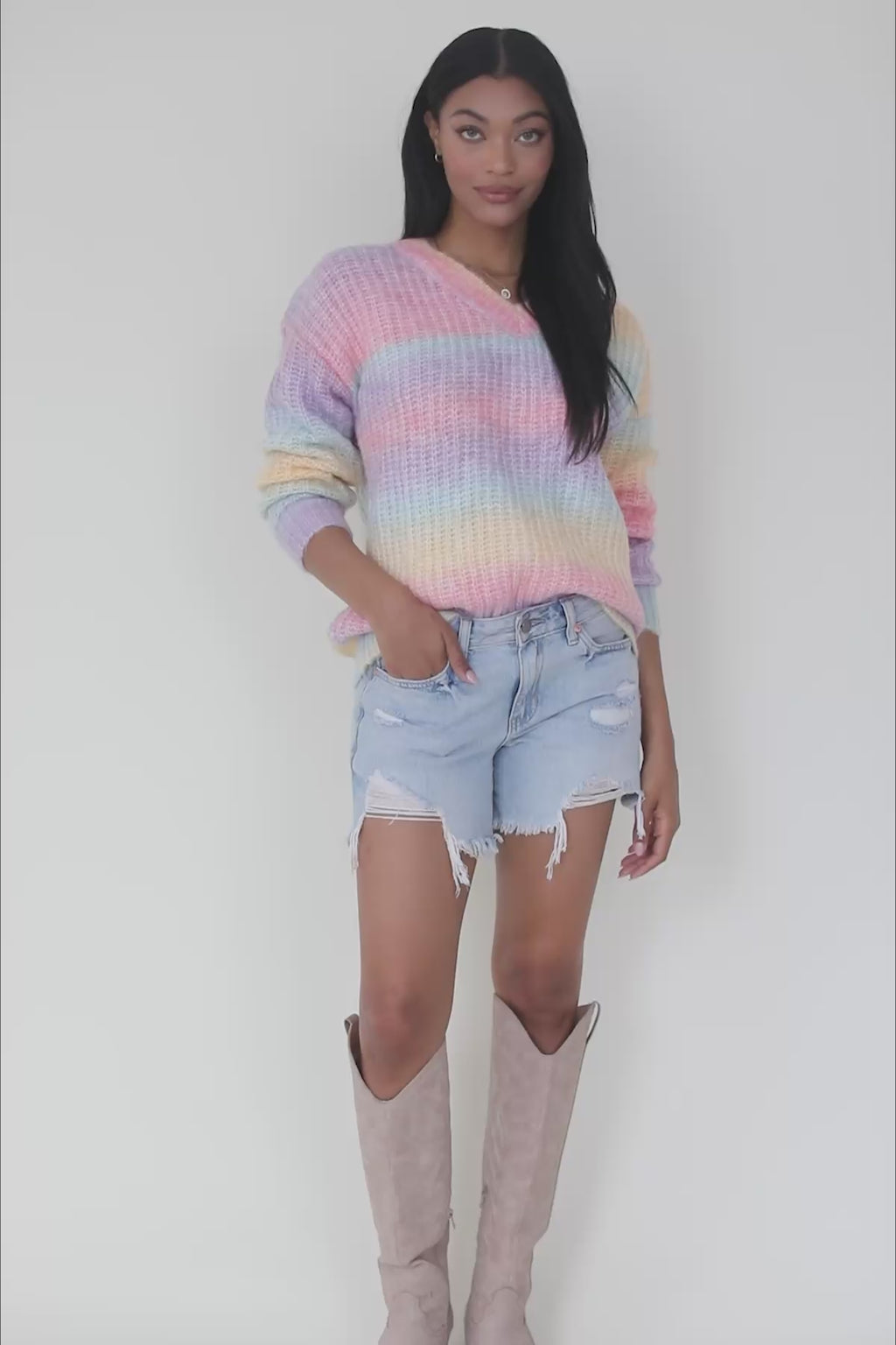 Rainbow Lightweight Sweater, product video thumbnail 