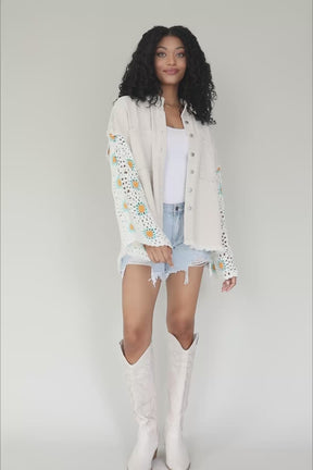 Crochet Sleeve Shacket, product video thumbnail
