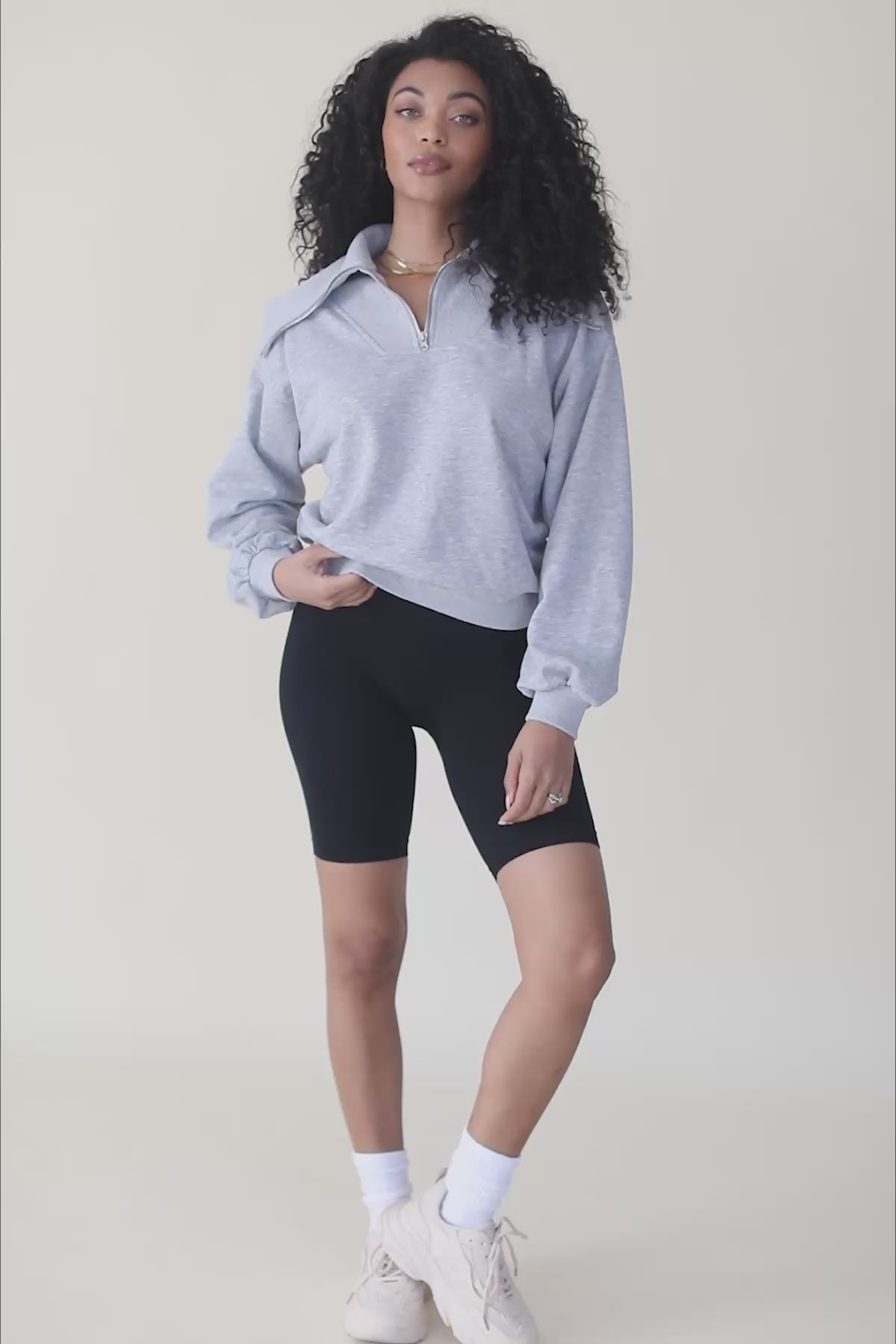 Kensie Quarter Zip Sweatshirt, product video thumbnail
