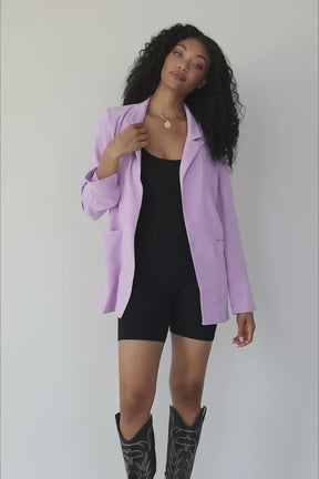 Sabrina Lightweight Lavender Blazer, product video thumbnail