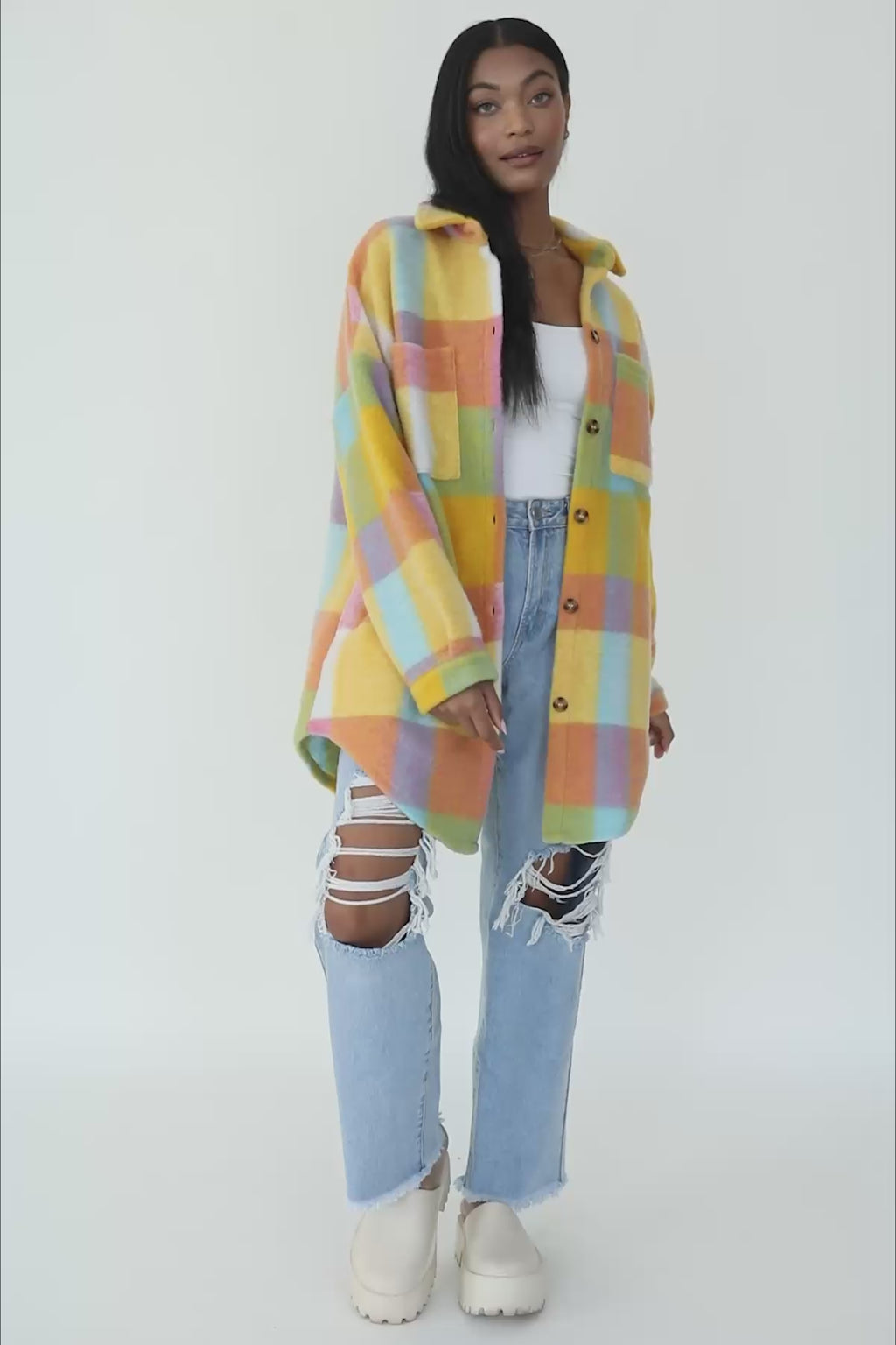 Lillie Plaid Coat, product video thumbnail