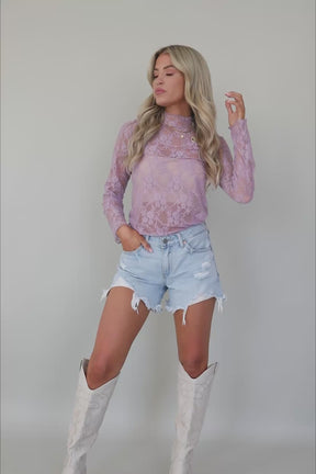 Zoe Lilac Lace Top, product video thumbnail