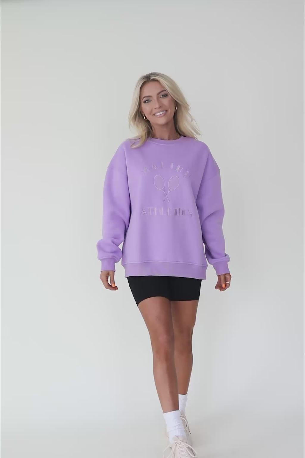 Malibu Lilac Tennis Sweatshirt, product video thumbnail
