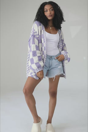 Ellis Lilac Knit Cardigan, product video thumbnail