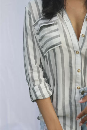 Kimberly Black and White Button Down, product video thumbnail