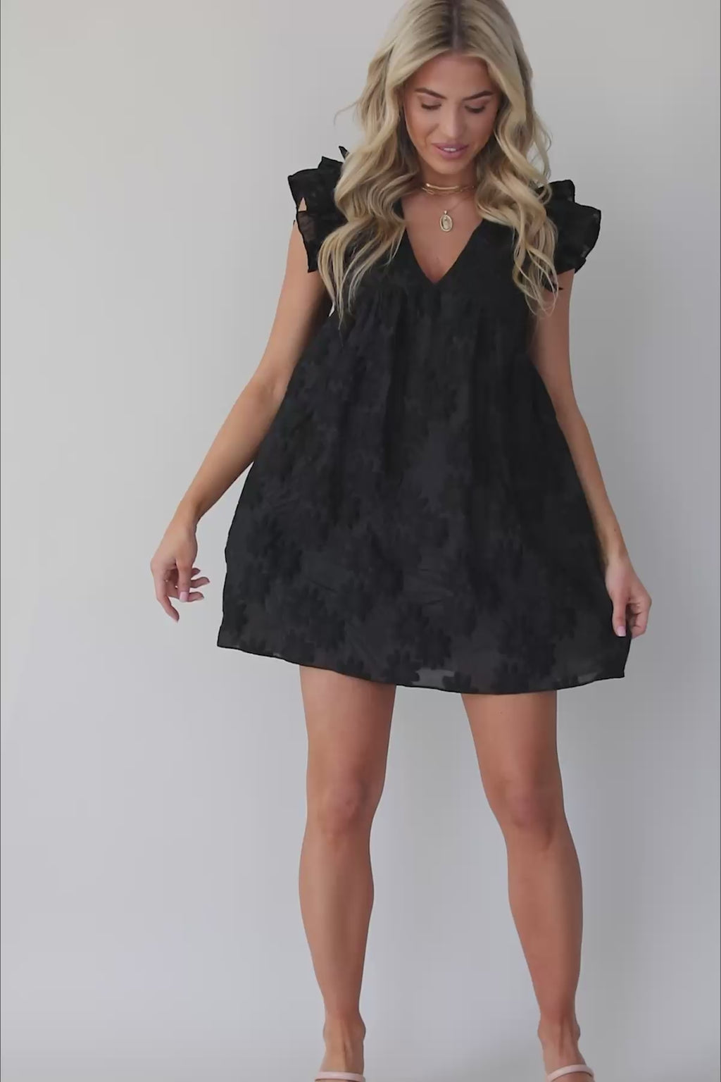 Mara Black Floral Romper, product video thumbnail