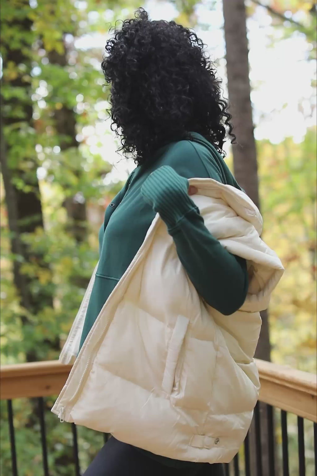 Ivory Oversized Puffer Vest, product video thumbnail