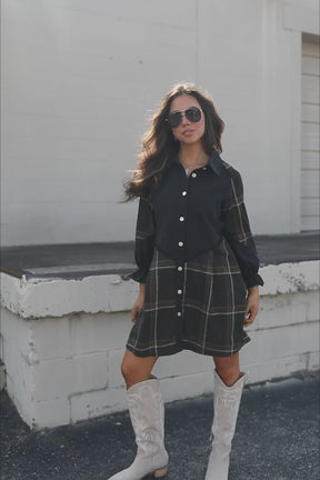 Presley Plaid Button Down Dress, product video thumbnail