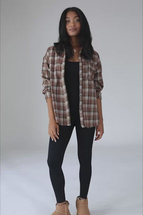 Eleanor Brown Button Down Plaid, product video thumbnail