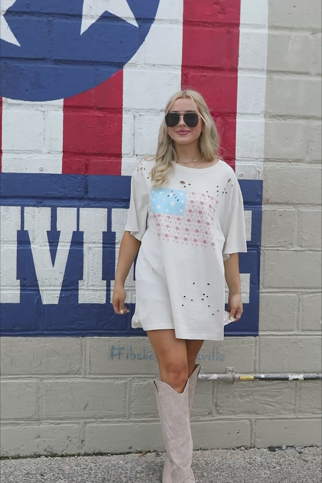 American Flag Distressed Graphic Tee, product video thumbnail