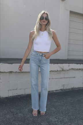 Rylee Wide Leg Light Wash Jeans, product video thumbnail