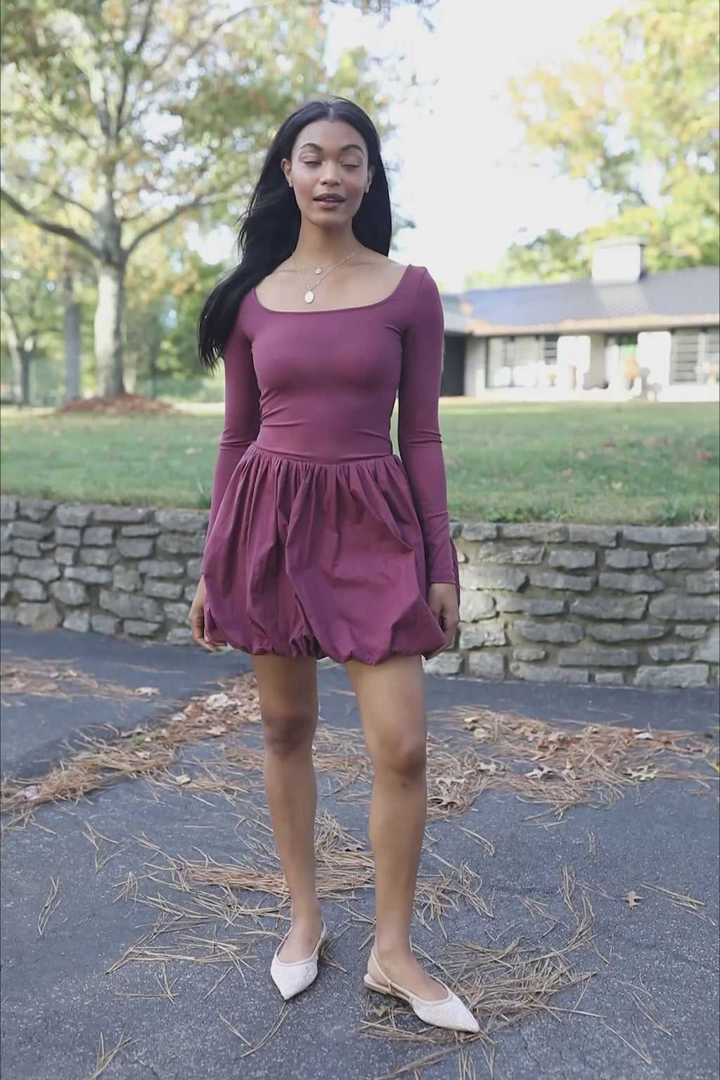 Carter Plum Dress, product video thumbnail