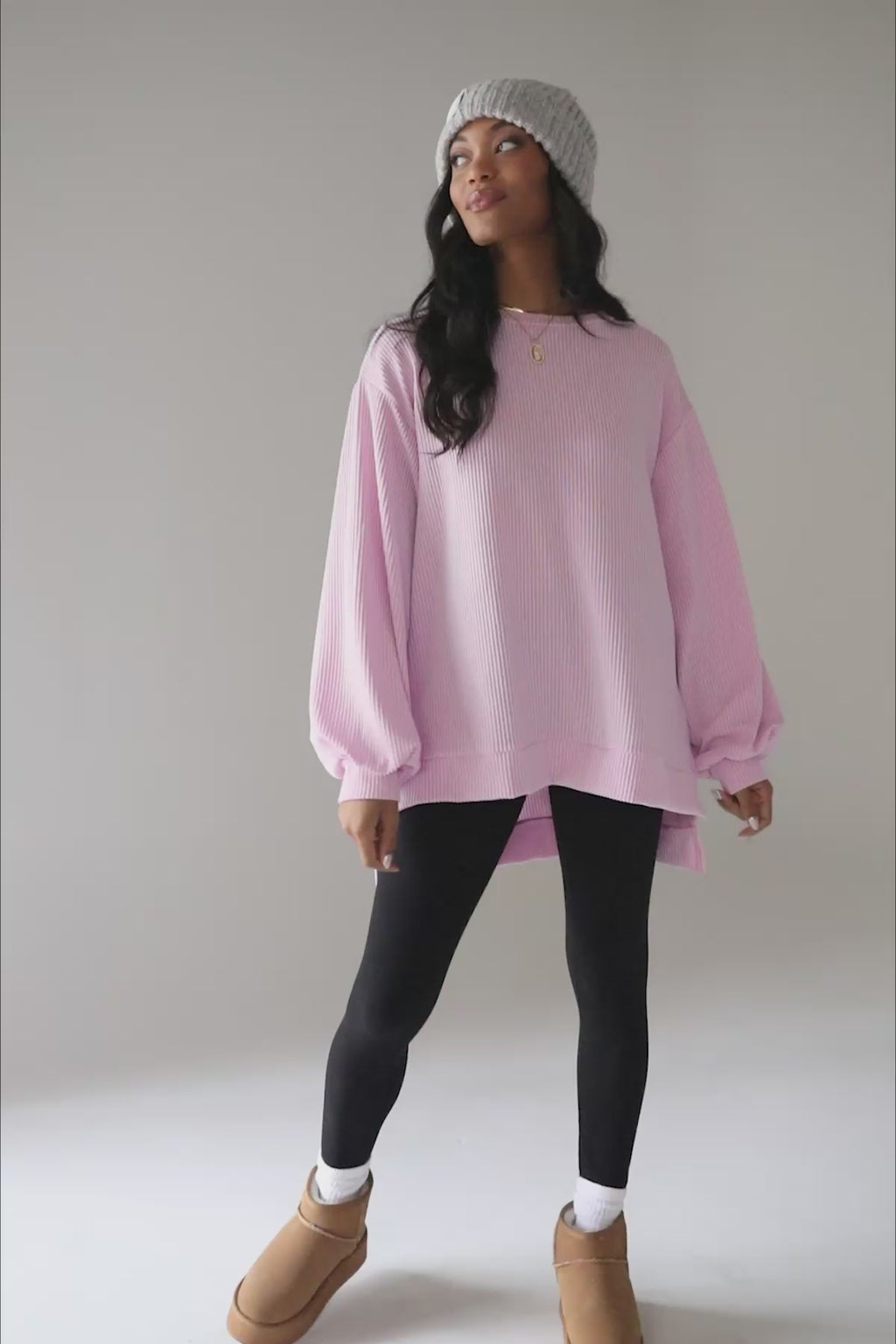 Bubblegum Corded Sweatshirt, product video thumbnail