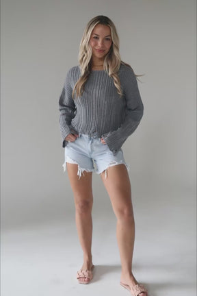 Distressed Gray Sweater, product video thumbnail