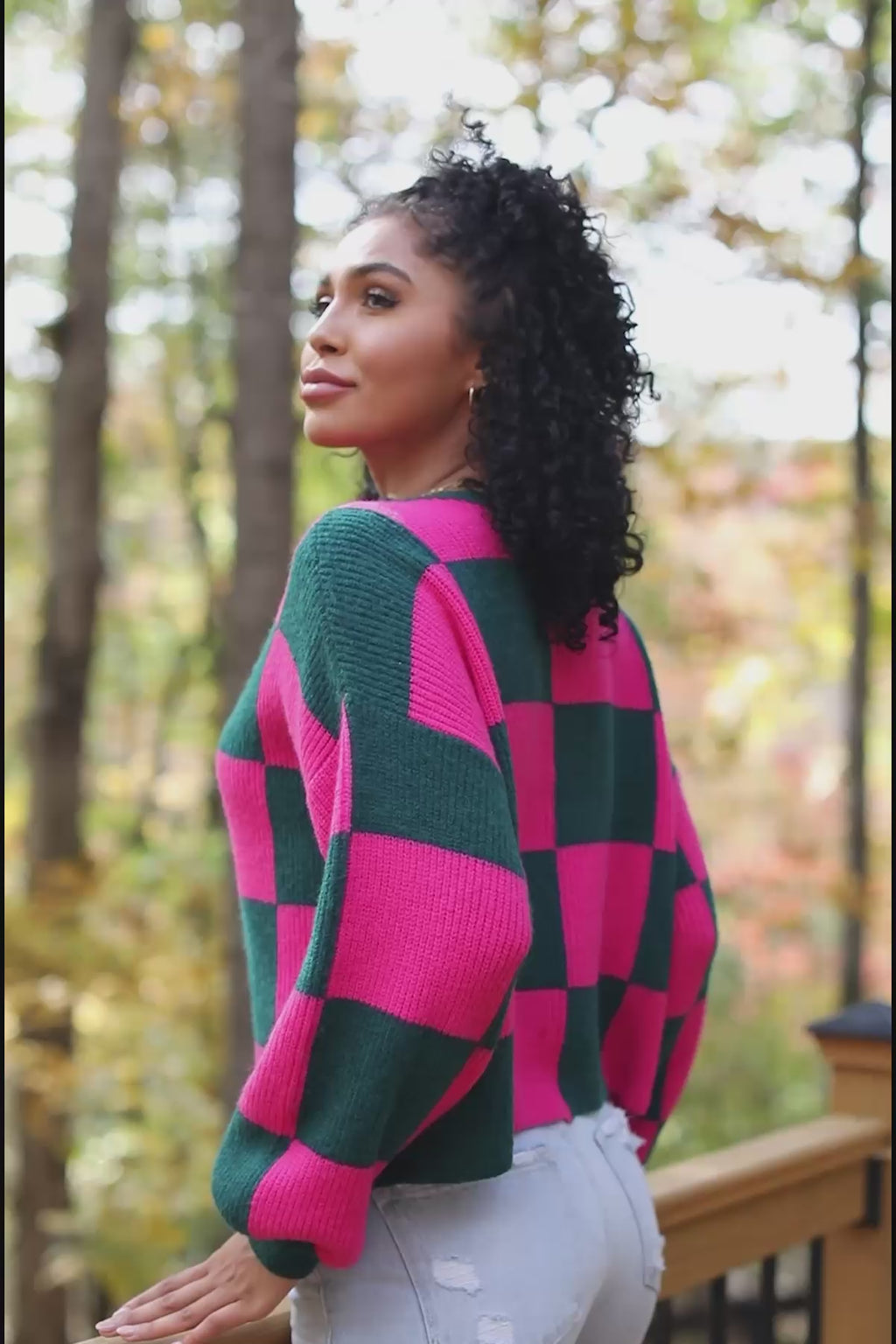 Holiday Checkered Sweater, product video thumbnail