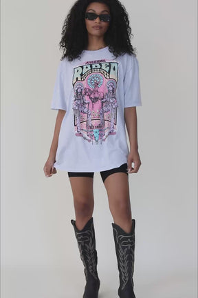 Rodeo Light Blue Graphic Tee, product video thumbnail