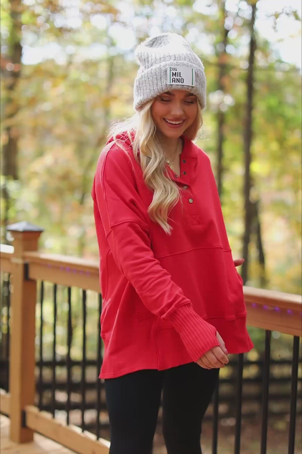 Baylee Red Hoodie, product video thumbnail