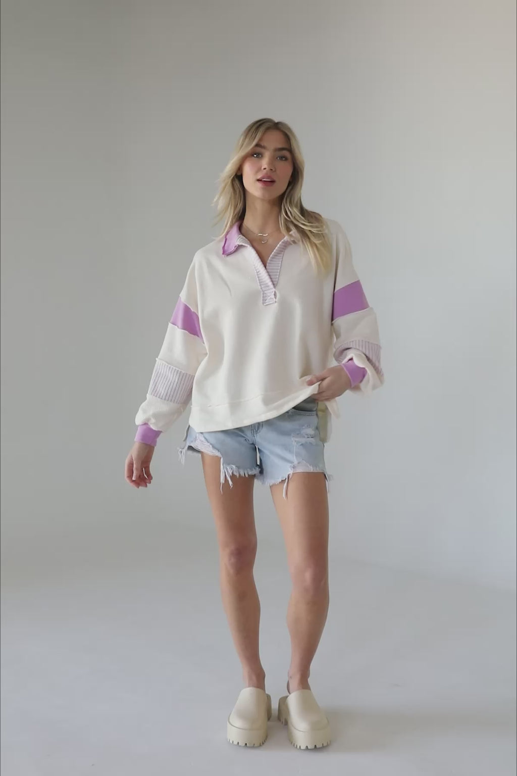 Hudson Lavender Pullover, product video thumbnail