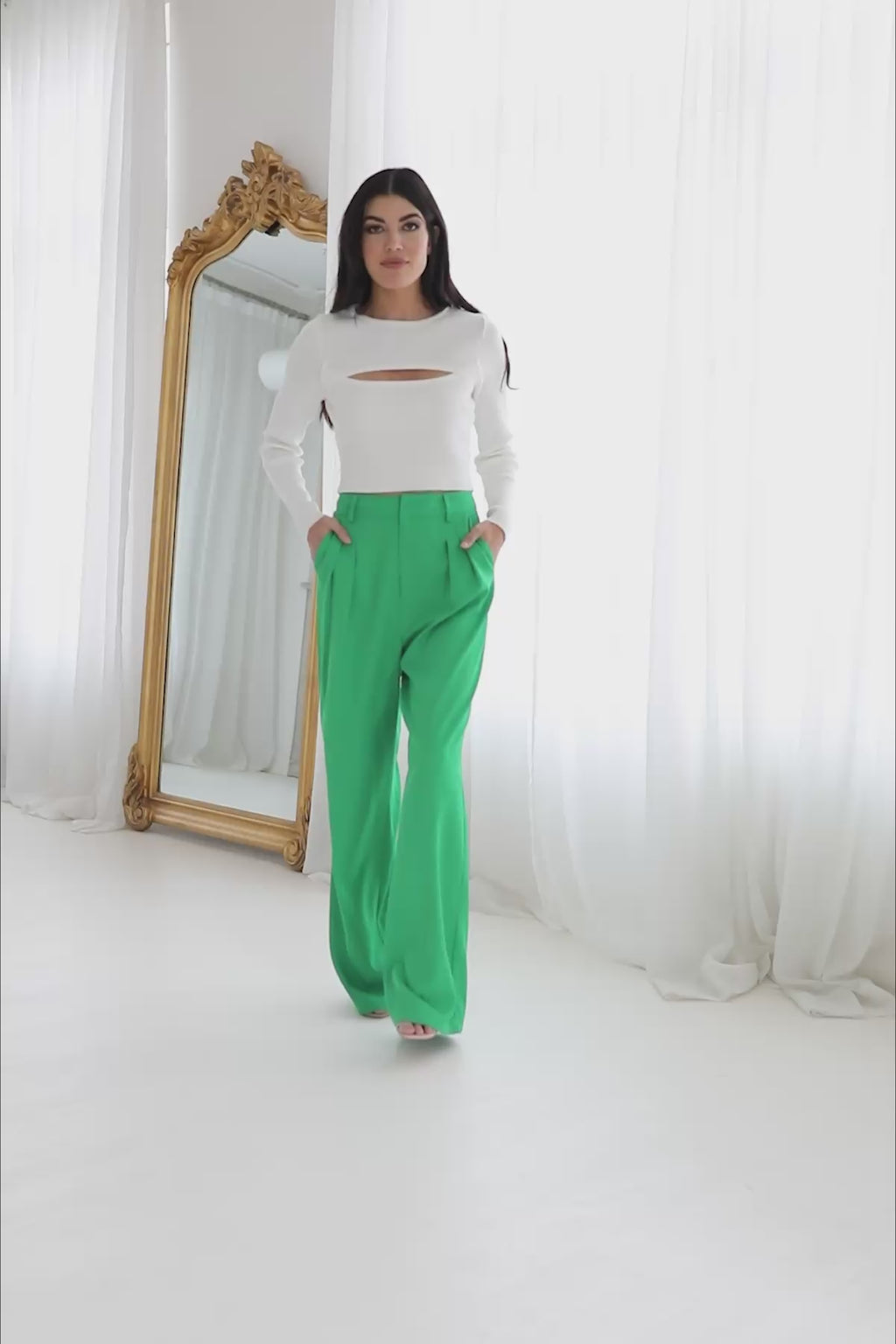 Kaia Pocketed Wide Leg Pants, product video thumbnail