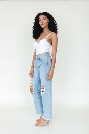 Londyn White Corset Tank, alternate, color, White