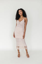 Celeste Tan Crochet Midi