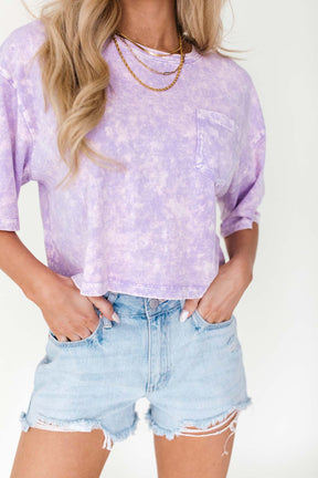 Izzy Lavender Vintage Wash Tee, alternate, color, Lavender