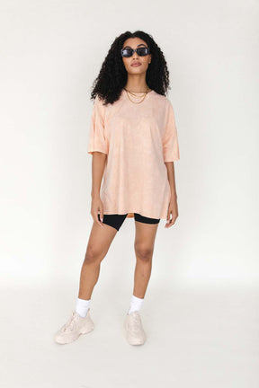 Aimee Peach Vintage Wash Tee, alternate, color, Peach