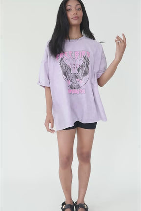 Lavender Free Bird Graphic Tee, product video thumbnail