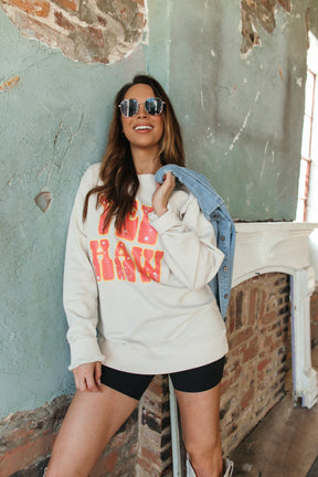 Krista Yee Haw Sweatshirt, Alternate, Color, Bone