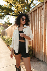 Shea Leigh Corduroy Distressed Shacket, Alternate, color, Ivory