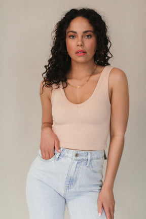 Katy Ribbed Crop Tank- FINAL SALE