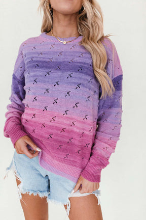 Haley Lightweight Sweater, alternate, color, Purple