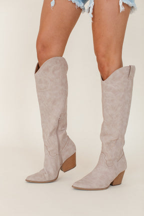 Postie Western Taupe Boots, Alternate, color, Taupe