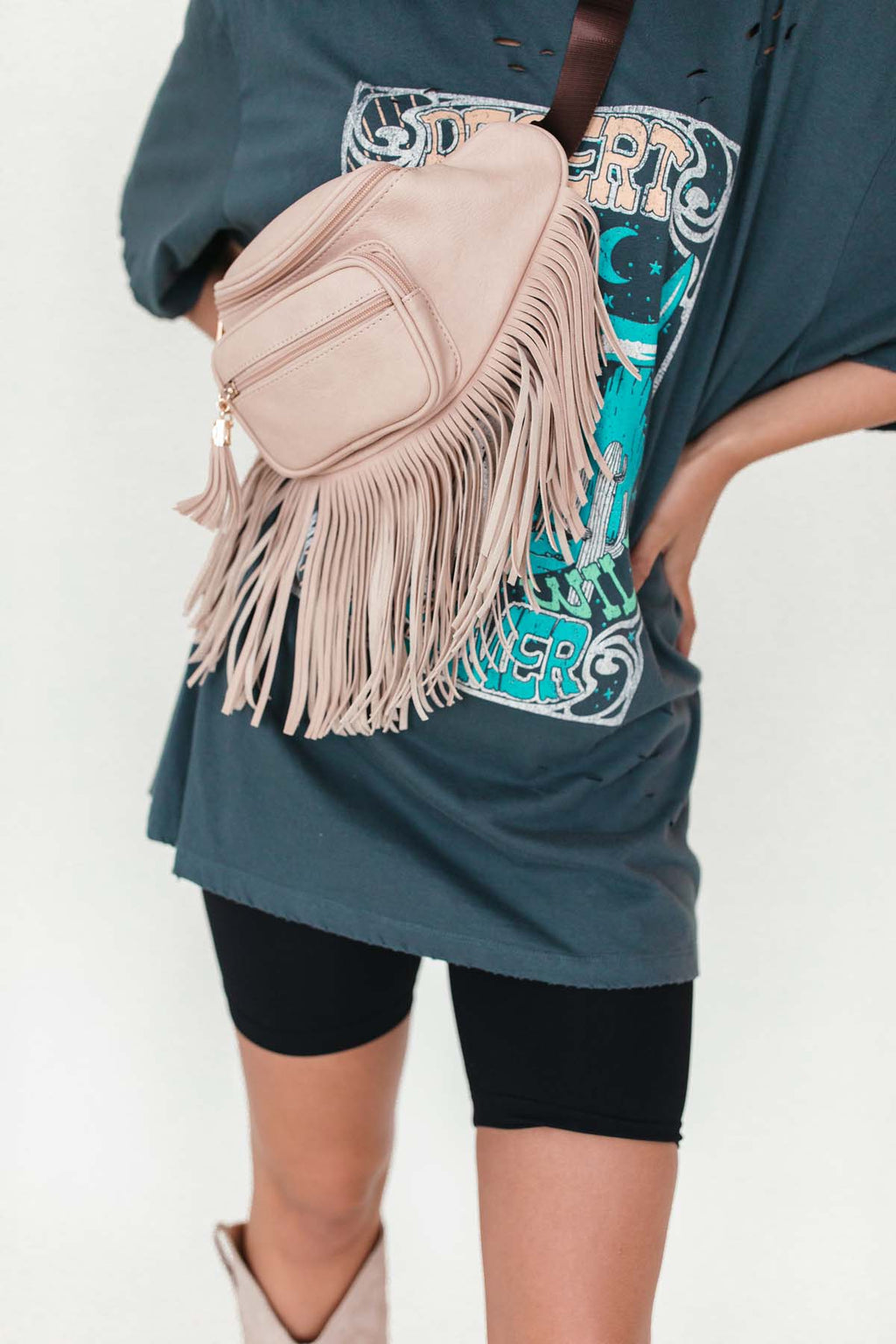 Wild West Howdy Clear Fringe Crossbody Bag