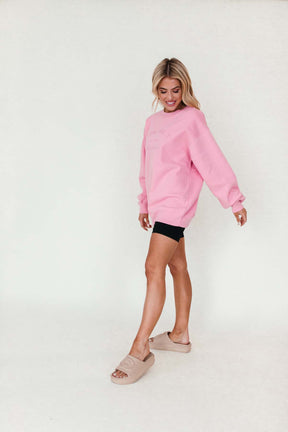 Postie Pink Oversized Sweatshirt, alternate, color, Pink