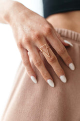 Mel Triangle Ring, alternate, color, Gold