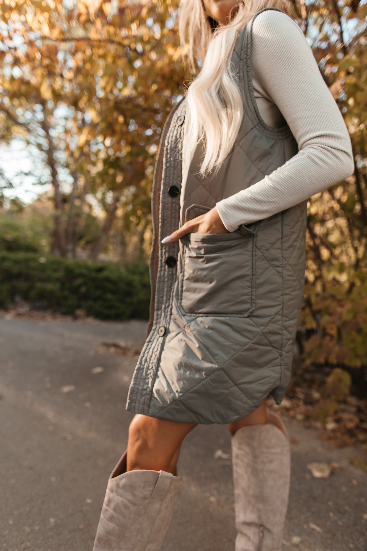 Chloe Vest Olive, alternate, color, Olive 