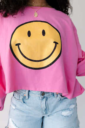 Kayla Smiley Shirt, alternate, color, Pink
