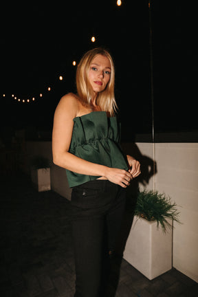 Sydney Ruffle Top Green, Alternate, color, Green