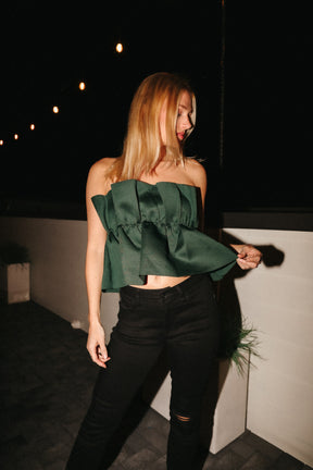 Sydney Ruffle Top Green, Alternate, color, Green