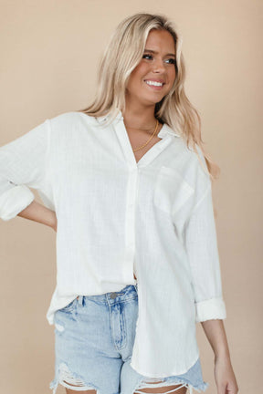 Jane White Button Down, alternate, color, White