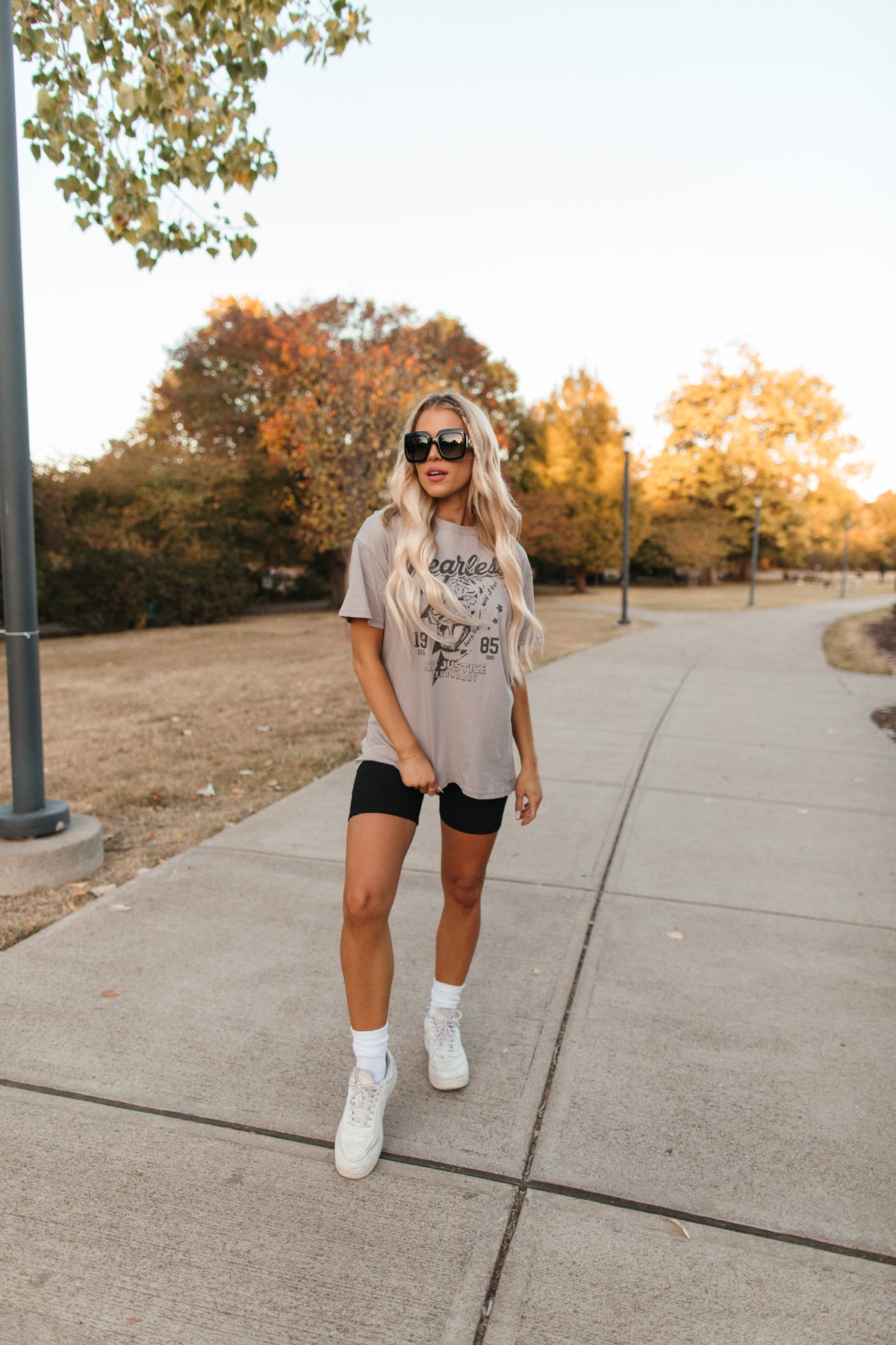 Aimee Fearless Graphic Tee, alternate, color, Grey