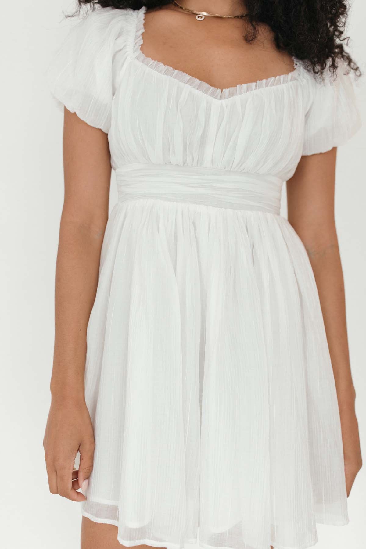 Riley Puff Sleeve Dress, alternate, color, White