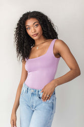 Lavender Square-neck Bodysuit, alternate, color, Lavender