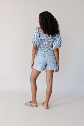 Mindy Floral Top, alternate, color, Blue